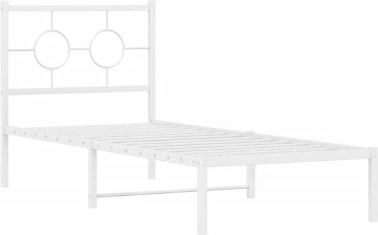 vidaXL Bedframe - Metaal - Wit - 75x190 cm