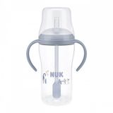 NUK Perfect Match oefenfles met rietje 260ml grijs