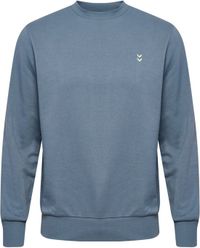 Hummel Heren Sweater met subtiel logo en sportief ontwerp - Katoen - Ronde hals - Lange mouw - Regular Fit - Effen - Grijs - XXL