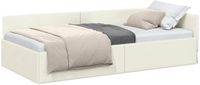 vidaXL Hoekbedframe Crème 90 x 200 cm Fluweel