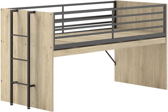 Vipack Sammie Halfhoogslaper 90x200 Cm Bruin Metaal/Spaanplaat