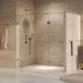 Brauer Void - Carving Nisdeur - 2-Delig - Helder Glas - 200 x 200 cm - Omkeerbaar - met Draaideur 70 cm - Aan Glas - incl. Glascoating - PVD Goud Geborsteld