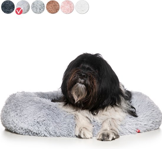 Snoozle Hondenmand - Superzacht en Luxe - Wasbaar - Fluffy - Hondenkussen - 60cm - Lichtgrijs grijs