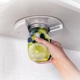 Merkloos 1 stuks pottenopener voor senioren - Potopeners onder de kast voor zwakke handen, gemakkelijke grip, pottenopener bij artritis, gadgets voor één hand en flessenopener - Essentiële keukengadgets voor thuishulp - Wit