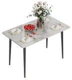 Table à manger en stratifié compact, dimensions 120x70 cm, blanche, pour 4 personnes, style scandinave
