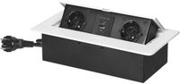 Merkloos Inbouw Stopcontact met USB-oplader en Vlakke Rand - Meubelcontactdoos voor Bureau