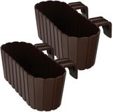 Merkloos Kotarbau Rustieke Balkonbak - Ovaal - PVC - Bruin - 400 mm