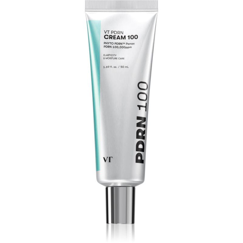 VT COSMETICS PDRN 100 Gezichtscrème, hydraterend, met azuleen, ongeparfumeerd, ter ondersteuning van de huidelasticiteit, 50 ml, dag- en nachtverzorging, lichte en niet-vette formule