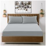 Super Dreamer Hoeslaken Eenpersoonsbed - Grijs Beddengoed Laken - Effen Gekleurde Microfiber Bedlakens