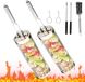 Merkloos 2 stuks panier à grill en acier inoxydable avec poignée pour barbecue - panier à grill de légumes - grills de camping et de terrasse