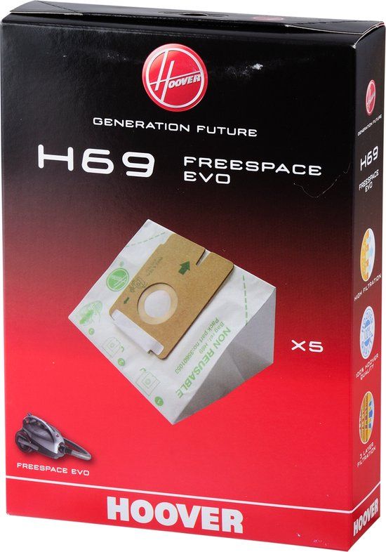 Hoover H69 Freespace EVO Stofzuigerzakken - 5 stuks