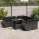 Maison Exclusive - Salon de jardin, 9 pièces, avec coussins, noir, en polyrotin