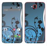 Royal Muurtattoo RS. 97277 zelfklevend voor Wiko Slide met motief Blue Abstract Flowers