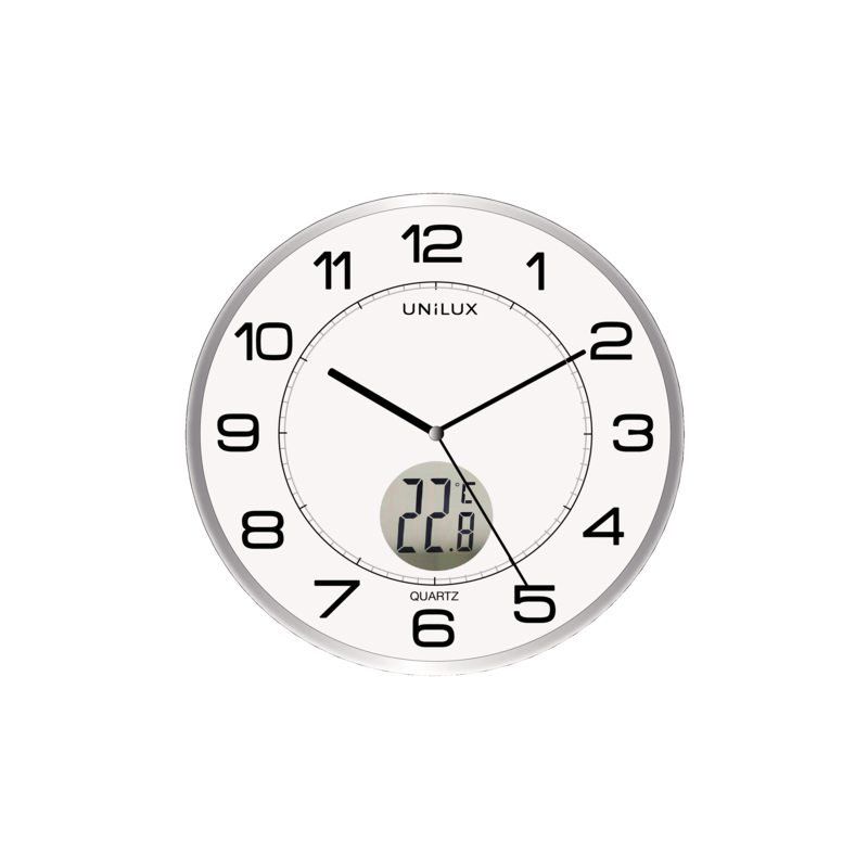 Unilux Tempus Wandklok - Ø 30.5 cm - Lichtgrijs