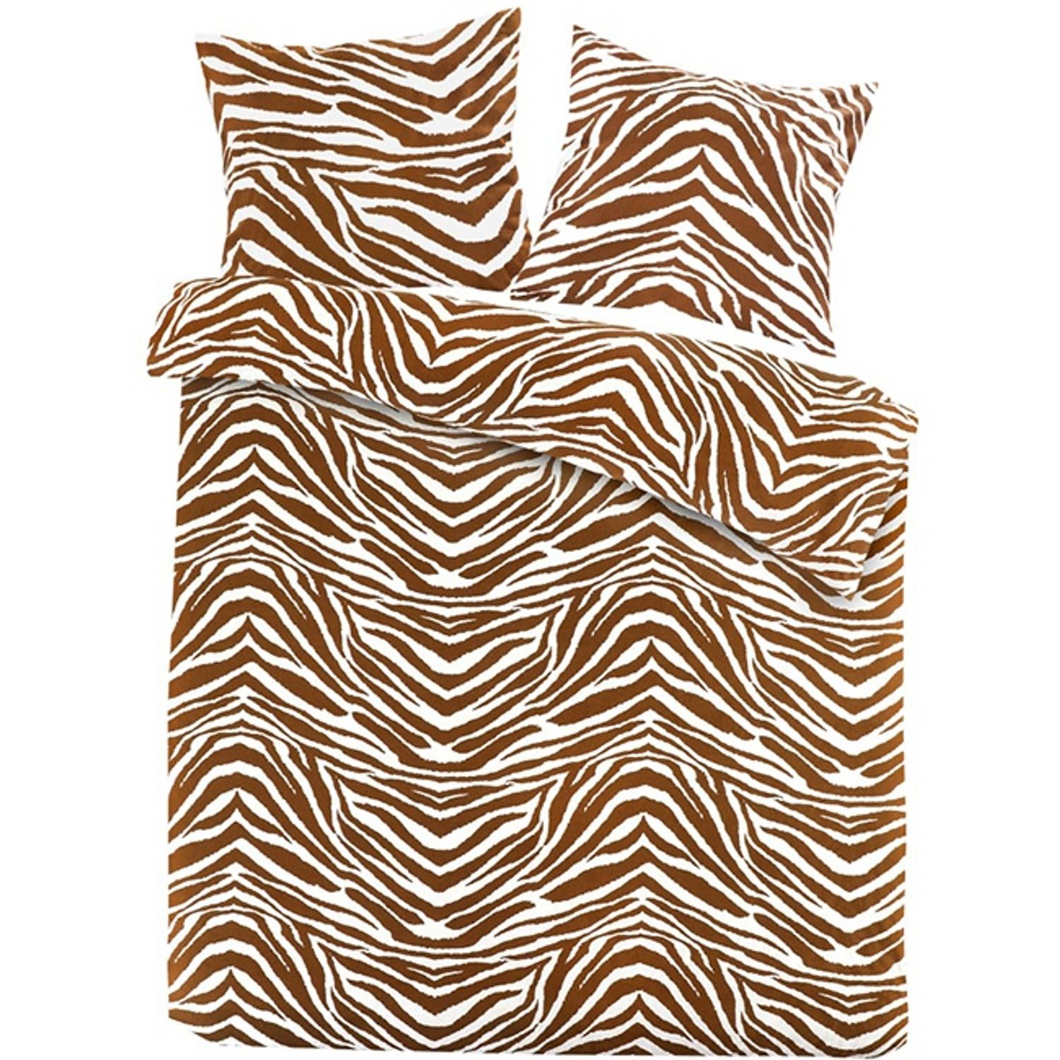 Day Dream Zebra Flanel Dekbedovertrek Lits-jumeaux 240x200/220 cm - Bruin