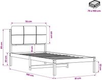 vidaXL Bedframe met gestoffeerd hoofdbord Whitewash en taupe