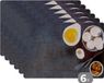 KitchenYeah Placemat - 6-Pack - 45x30 cm - Heat Resistant - Anti-Slip - Eggs & Brown Sugar Design