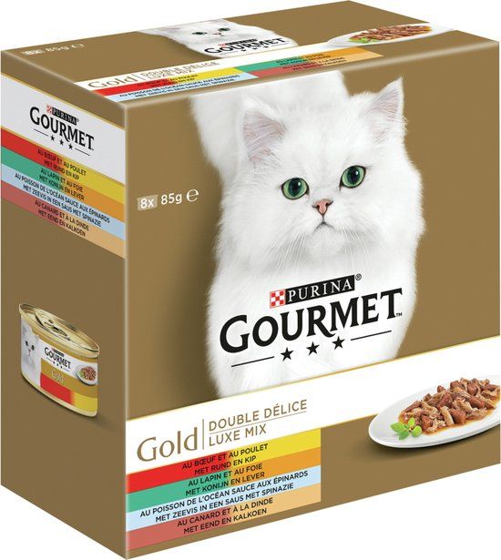 Gourmet Gold Luxe Mix - Kattenvoer - 8 x 85 g