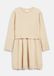 s.Oliver - Meisjesjurk met lange mouwen, ronde hals, kuithoogte, effen, lichtbeige, viscose, glittergaren, Herfst/Winter 2026