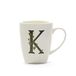 la Porcellana Mok Brief K, Porselein, Wit, 12 x 12 x 3 cm
