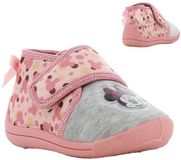 Leomil Disney Minnie - Pantoffels kinderen meisjes - Minnie Mouse Sloffen kind klittenband - Maat 30 - Grijs