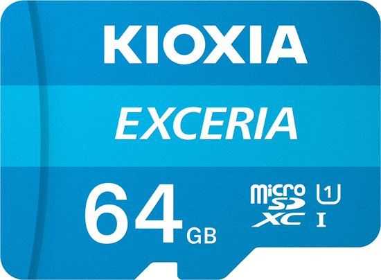 Kioxia Exceria 64GB Micro SD Memory Card - Class 10 - 100MB/s with Adapter