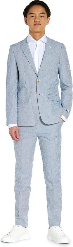 OppoSuits Daily Seer Sucker Casual Tiener Pak Blauw