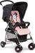 Bol Poussette canne légère jusqu'à 18 kg | Position allongée | Naissance | Pliage compact | Grand panier à provisions - Noir/Rose