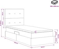 vidaXL - LED Storage Bed with Mattress Dark Grey 100 x 200 cm Fabric