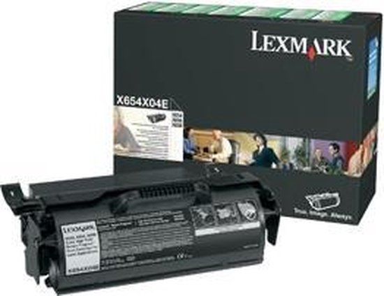 Lexmark X654X04E Zwarte Toner Cartridge - 3600 Pagina's