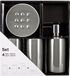 Spirella Badkamer Accessoireset – 4-delige Badkameraccessoires Set met Zeepdispenser, Zeepschaal en Tandenborstelhouder – Keramiek – Taupe/Zilver