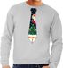 Bellatio Decorations Foute kersttrui - sweater - met stropdas in kerst print - grijs - voor heren L