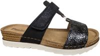 Fischer 556205 222 Slippers Zwart Met Print Leer Dames - Zwart - 41
