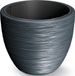 Prosperplast Plantenpot/bloempot Furu Stripes - kunststof - antraciet - 39 x 32 cm