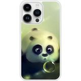 Panda Bedrukt siliconen hoesje compatibel met iPhone 14 Pro