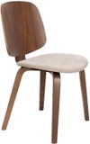 Housecraft Living Walden Eetkamerstoelen Walnootkleur bruin/Beige - Set van 2