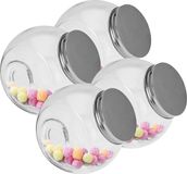 4x pots à bonbons en verre 16 cm - 1500 ml - boîtes de conservation avec couvercle