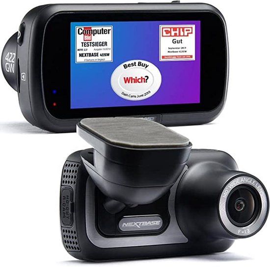 Nextbase 422GW Dashcam - Full HD - 4MP - GPS - WiFi - 2.5" Touchscreen - Black
