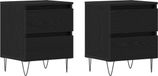 vidaXL Nachtkastje - Zwart eiken - 2 stuks - 40 x 35 x 50 cm