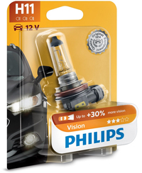 Philips Vision H11 Halogen Headlight Bulb - 12V 55W - Single Pack