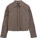 s.Oliver Blouse Lange Mouw Gestreept Katoen Donkerbruin