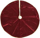 Decoris Bellatio decorations Kerstboomrok / kerstboom kleed - velvet rood - van stof - Dia 120 cm