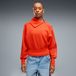 PUMA T7 Sweatshirt met asymmetrische rits voor Dames, Grijs/Rood, Maat XS