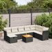 Maison Exclusive - Ensemble de meubles de jardin 9 pièces avec canapé et coussins, noir, en polyrotin