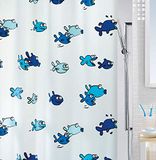 Spirella Anti-schimmel douchegordijn Hugo Blue Antibacterieel, wasbaar, waterdicht vinyl 180x200cm