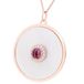Orphelia ZH-7293/1 - Ketting met hanger cirkel verguld parelmoer met paarse zirkonia - 925 zilver - zirkonia - 45 cm