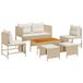 vidaXL Tuinbank Set Beige en Crème Polyrattan
