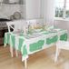 Bonamaison Tafelkleed, Anti-Mold, Sneldrogend, Waterdicht, 100% Polyester Tafellaken, Petroleum Groen, Wit, 140 x 160 Cm