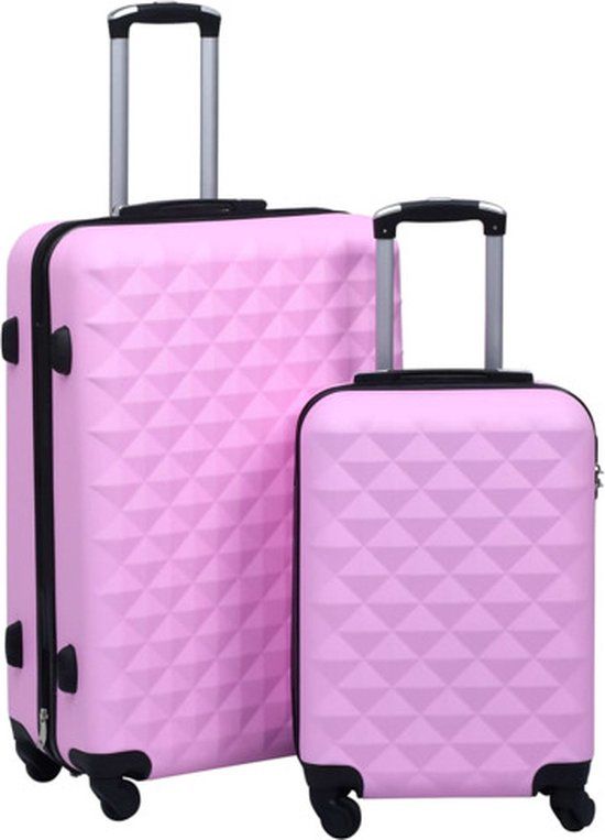 vidaXL 2-delige Harde kofferset ABS roze