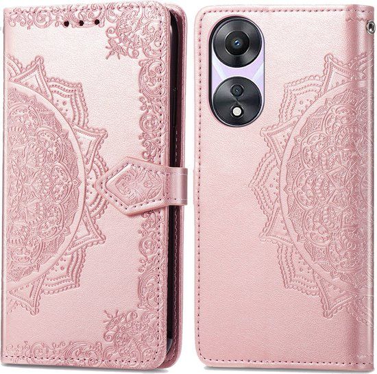 iMoshion Hoesje Oppo A58 - Book Case - Rosé Goud - Met Pasjeshouder